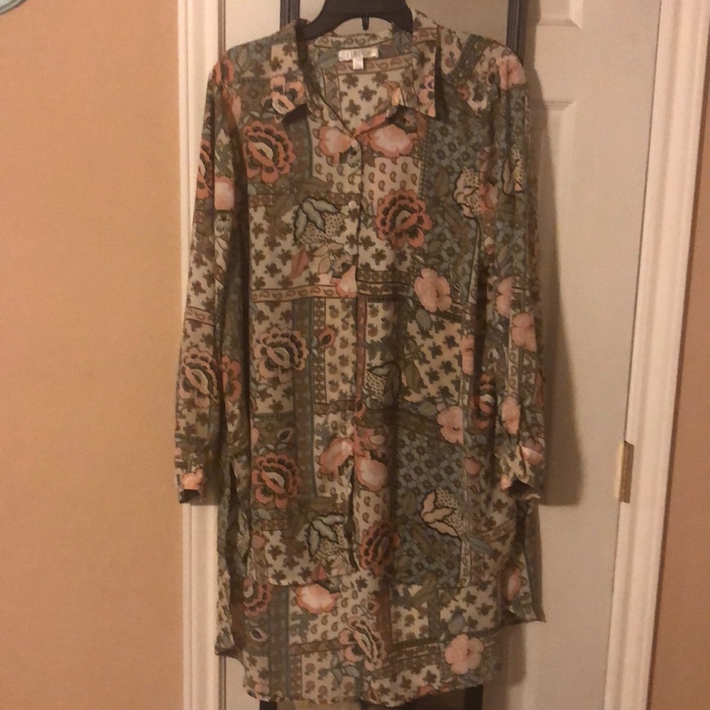 Button up tunic blouse